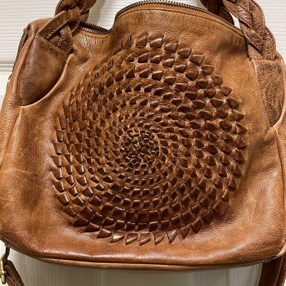 MILO |Vichy 172 |Brown | Boho|Leather |Handbag/Crossbody |Braided Handles| Purse - Picture 4 of 17